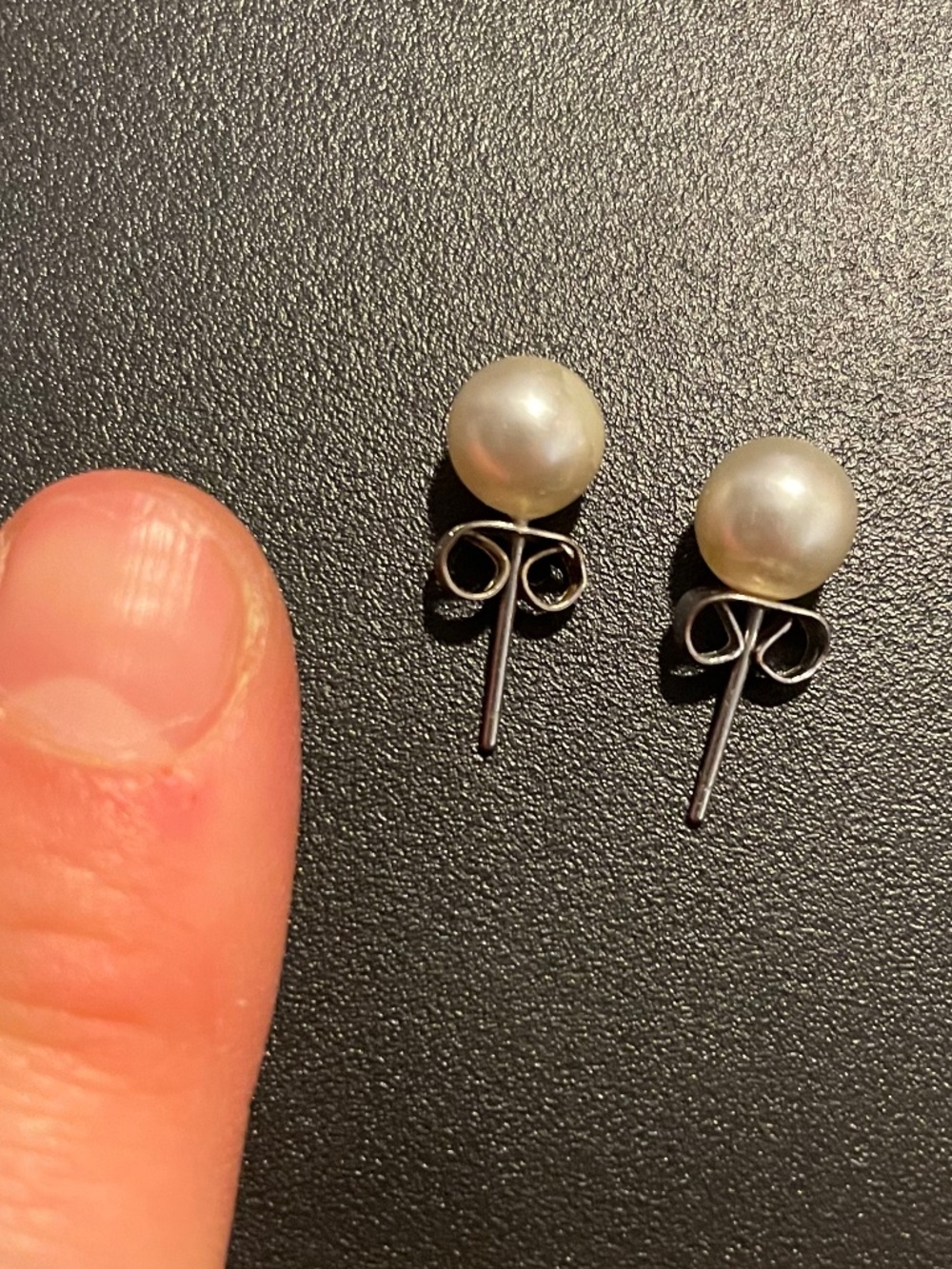 Faux pearl stud earrings